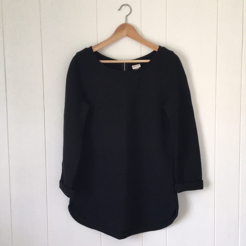Target Striped Textured Black Tunic Sweater
